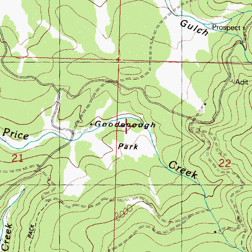 Topographic Map of Goodenough Park, MT