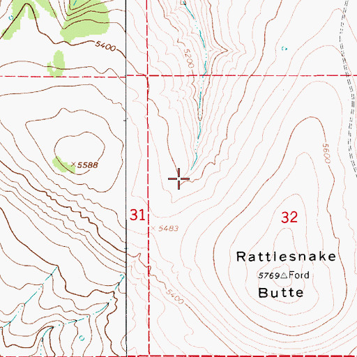Topographic Map of Goodman Coulee, MT