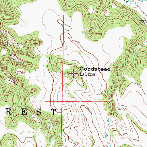 Topographic Map of Goodspeed Butte, MT