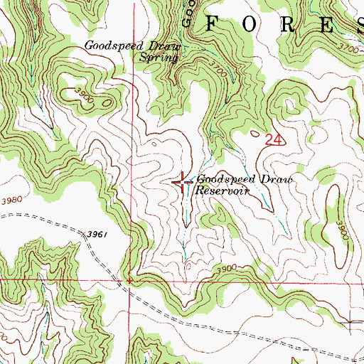 Topographic Map of Goodspeed Draw Reservoir, MT