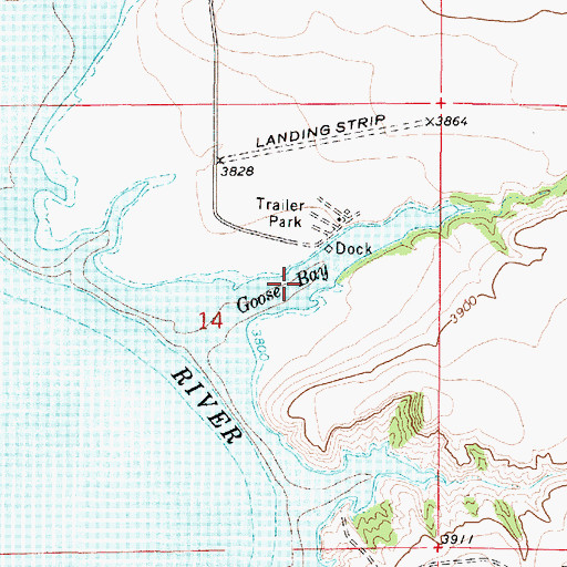 Topographic Map of Goose Bay, MT