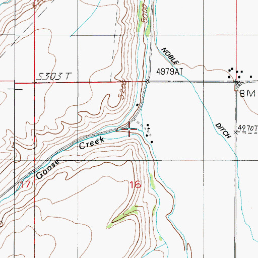 Topographic Map of Goose Creek, MT