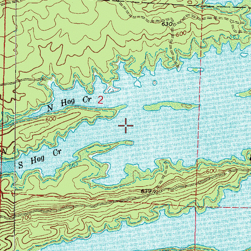 Topographic Map of South Hog Creek, AR