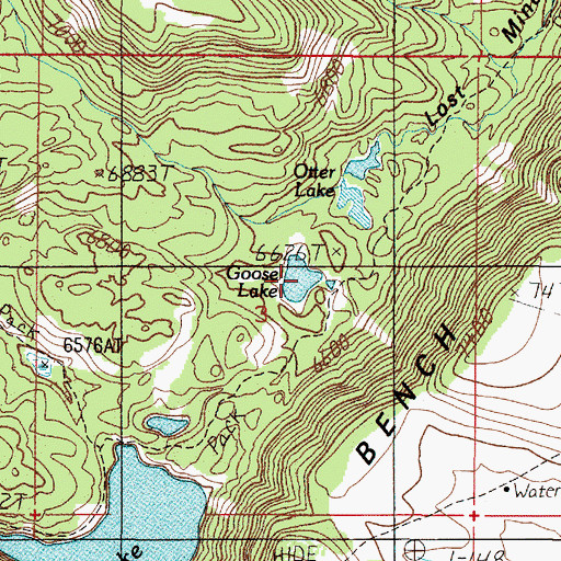 Topographic Map of Goose Lake, MT