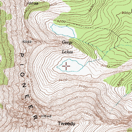 Topographic Map of Gorge Lakes, MT