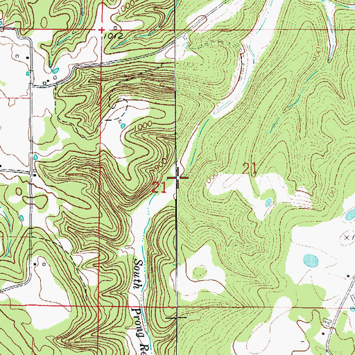 Topographic Map of South Prong Roasting Ear Creek, AR