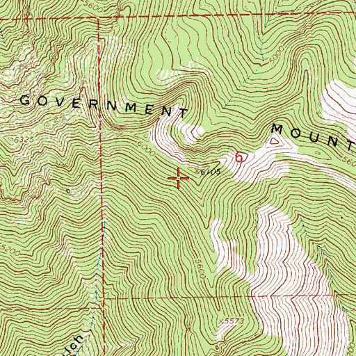 Topographic Map of Government Mountain, MT