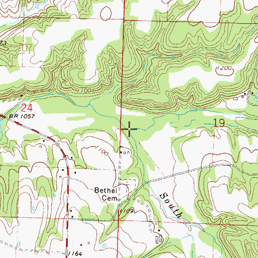 Topographic Map of South Prong Spavinaw Creek, AR