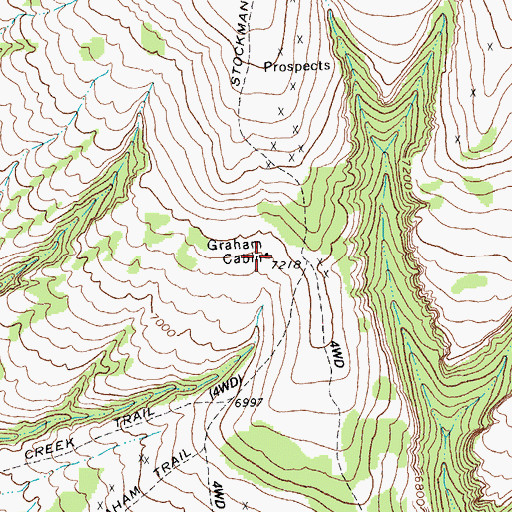 Topographic Map of Graham Cabin, MT