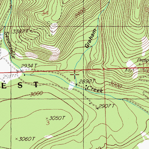 Topographic Map of Graham Gulch, MT