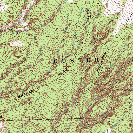 Topographic Map of Graham Trail, MT