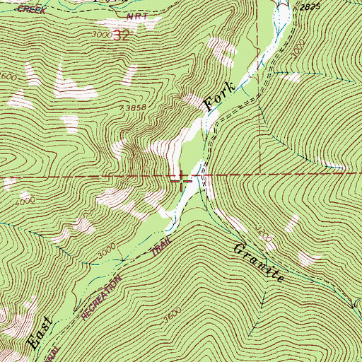 Topographic Map of Granite Creek, MT