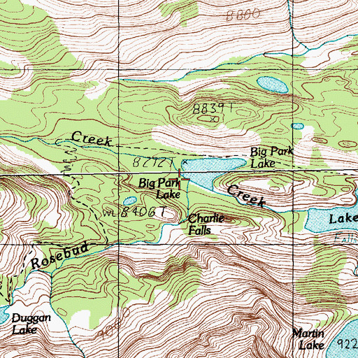 Topographic Map of Granite Creek, MT