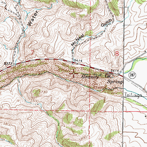 Topographic Map of Granite Creek, MT