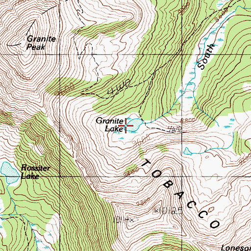Topographic Map of Granite Lake, MT