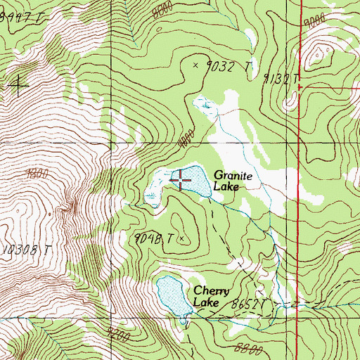 Topographic Map of Granite Lake, MT