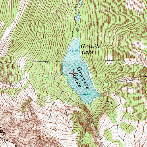 Topographic Map of Granite Lake, MT