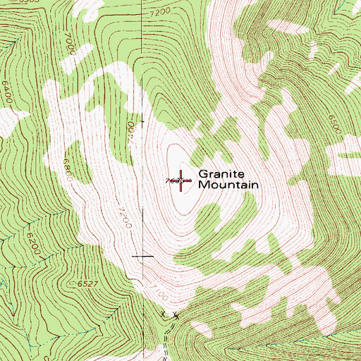 Topographic Map of Granite Mountain, MT