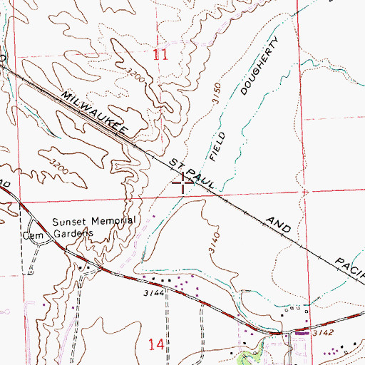Topographic Map of Grant Creek, MT