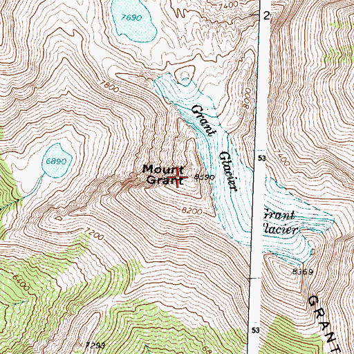 Topographic Map of Mount Grant, MT