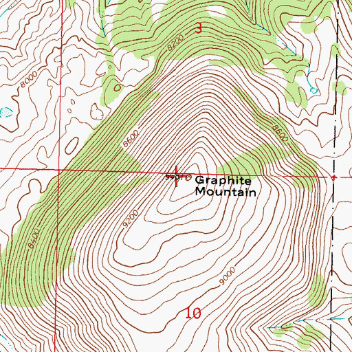 Topographic Map of Graphite Mountain, MT