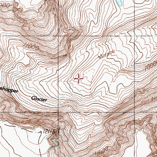 Topographic Map of Grasshopper Glacier, MT