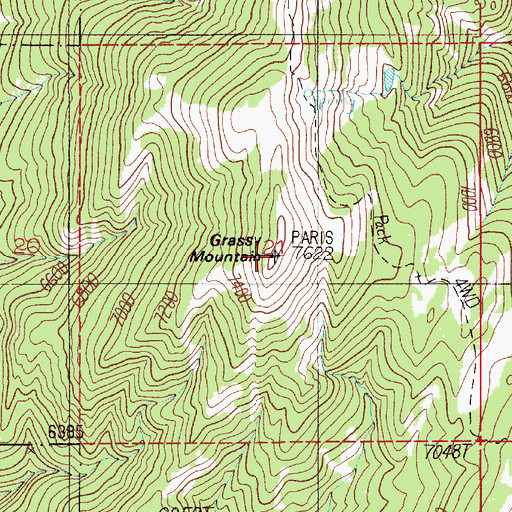 Topographic Map of Grassy Mountain, MT