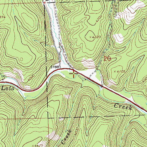 Topographic Map of Grave Creek, MT