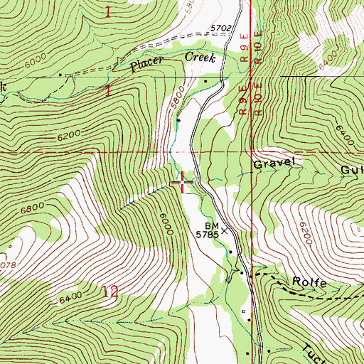 Topographic Map of Gravel Gulch, MT
