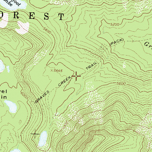 Topographic Map of Graves Creek Trail, MT
