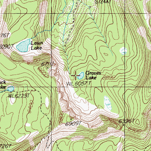 Topographic Map of Graves Lake, MT