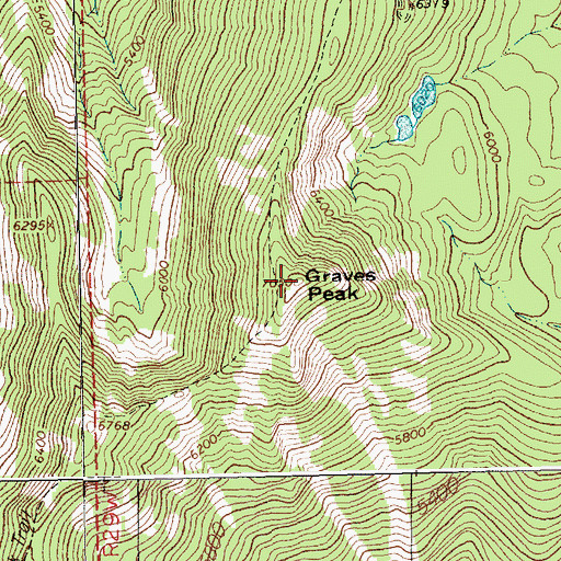 Topographic Map of Graves Peak, MT