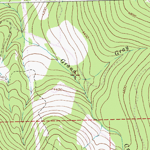 Topographic Map of Gray Creek, MT