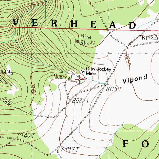 Topographic Map of Gray Jockey Mine, MT