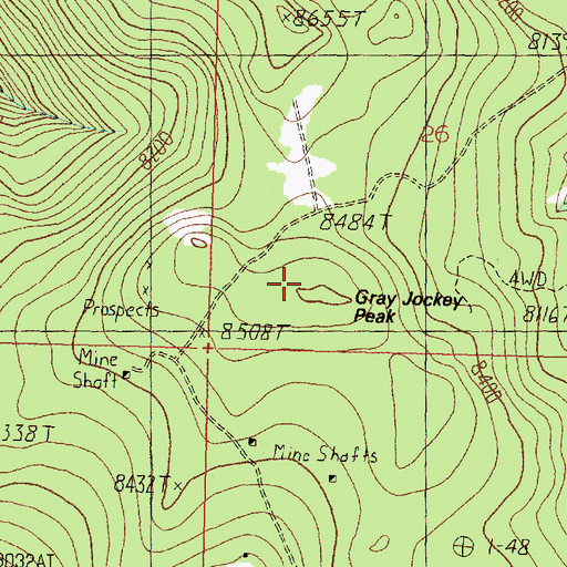 Topographic Map of Gray Jockey Peak, MT