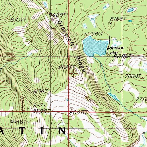 Topographic Map of Graycroft Ridge, MT