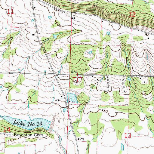 Topographic Map of Spirits Creek, AR