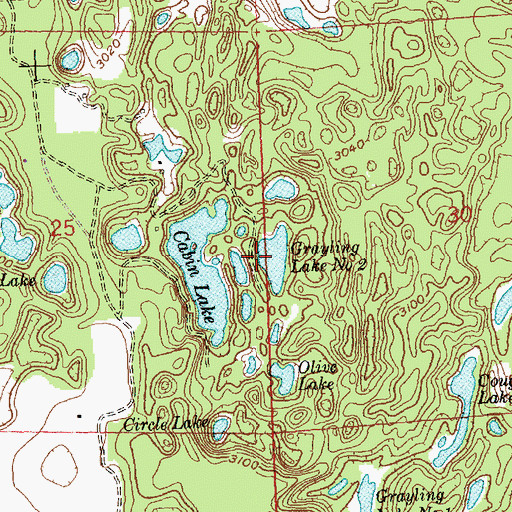 Topographic Map of Grayling Lake Number Two, MT