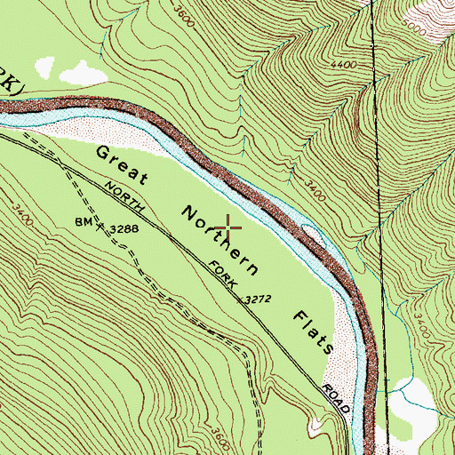 Topographic Map of Great Northern Flats, MT