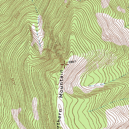 Topographic Map of Great Northern Mountain, MT