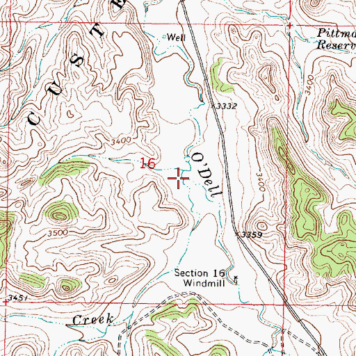 Topographic Map of Green Creek, MT