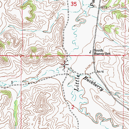 Topographic Map of Green Creek, MT