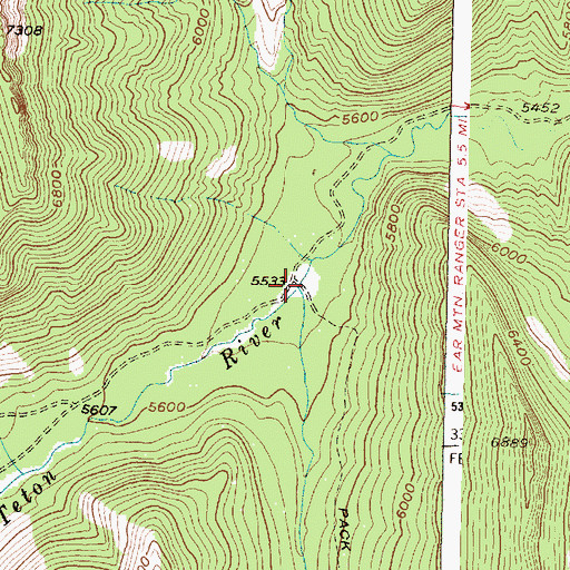Topographic Map of Green Gulch, MT