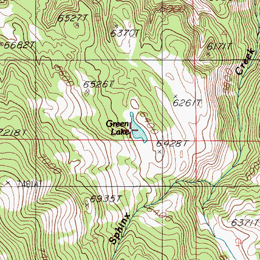 Topographic Map of Green Lake, MT