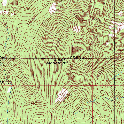 Topographic Map of Green Mountain, MT