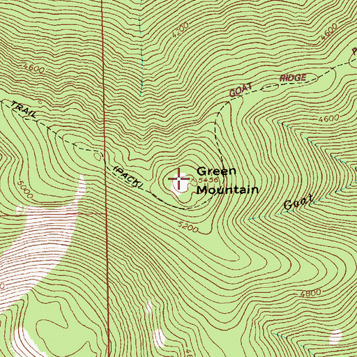 Topographic Map of Green Mountain, MT