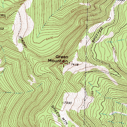 Topographic Map of Green Mountain, MT