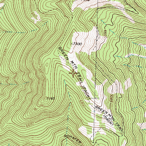 Topographic Map of Green Mountain Trail, MT