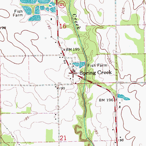 Topographic Map of Spring Creek, AR