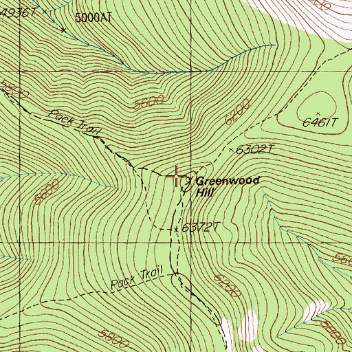 Topographic Map of Greenwood Hill, MT